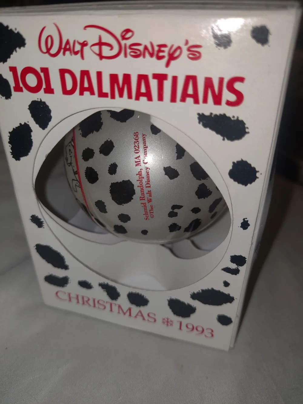 Disney 101 Dalmatians White Black Red Christmas Ornament